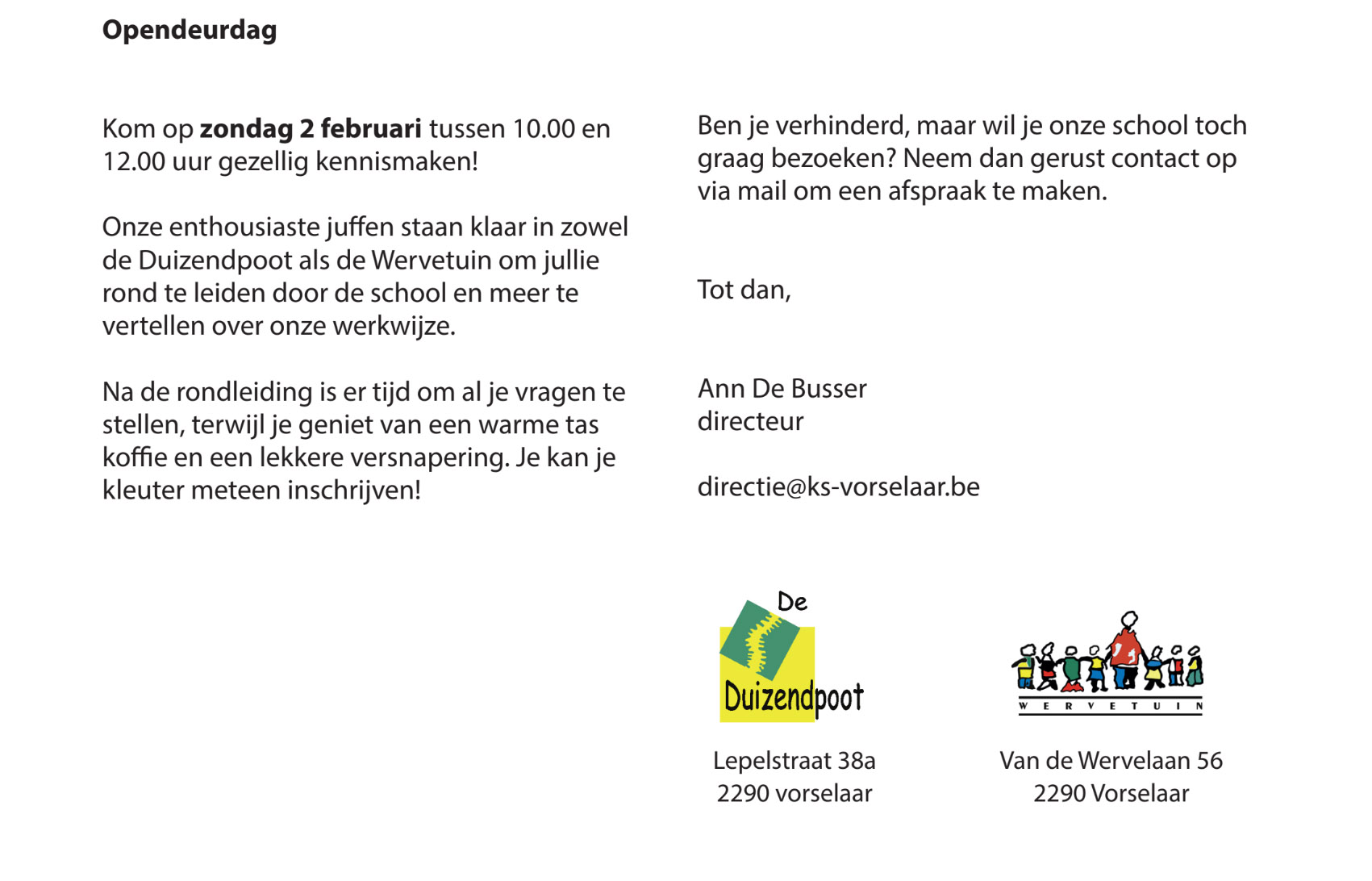 Opendeurdag 2 februari 2025